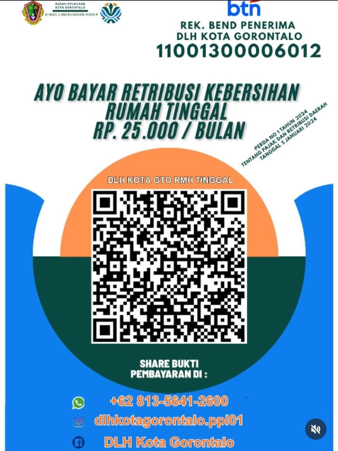 QR Code QRIS pembayaran retribusi sampah